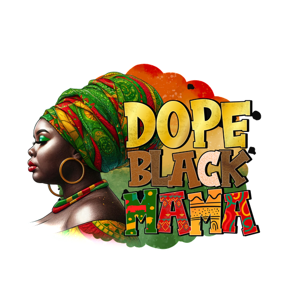 Celebrate strength and culture with this vibrant artwork featuring a proud Black woman, adorned in colorful African-inspired attire.dtf regular iron