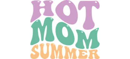 Celebrate summer with this playful "Hot Mom Summer" graphic, featuring vibrant, retro-inspired lettering in fun colors.UV Transfers heat press transfers