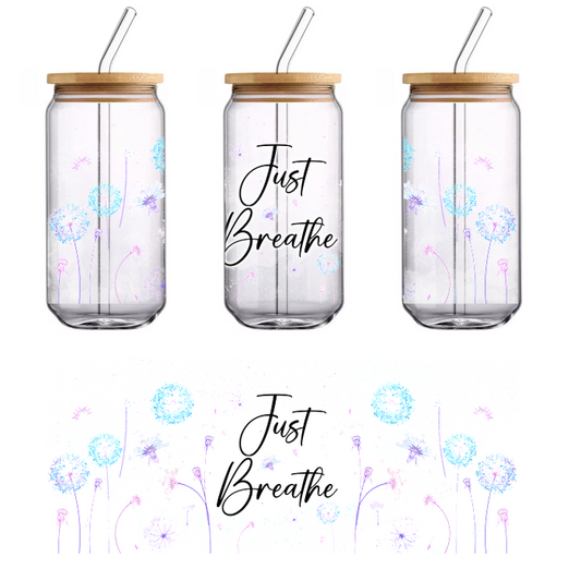 Canvas art with natural dandelion pattern and inspirational text.UV Transfers