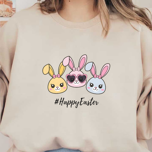 Celebrate Easter with these adorable bunny faces in pastel colors, complete with cute bows, perfect for festive fun! #HappyEasterDTF Transfers