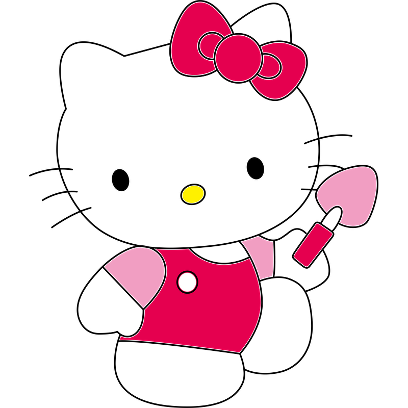 Meet Hello Kitty, the adorable white cat character sporting a vibrant red dress and a matching bow, ready to play!DTF Transfers