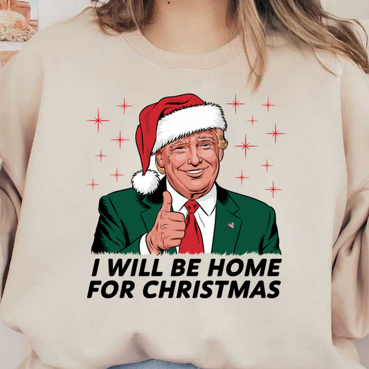 This festive illustration features a thumbs-up gesture, depicting a character in a Santa hat and a green suit with a holiday theme.DTF Transfers dtf transfers