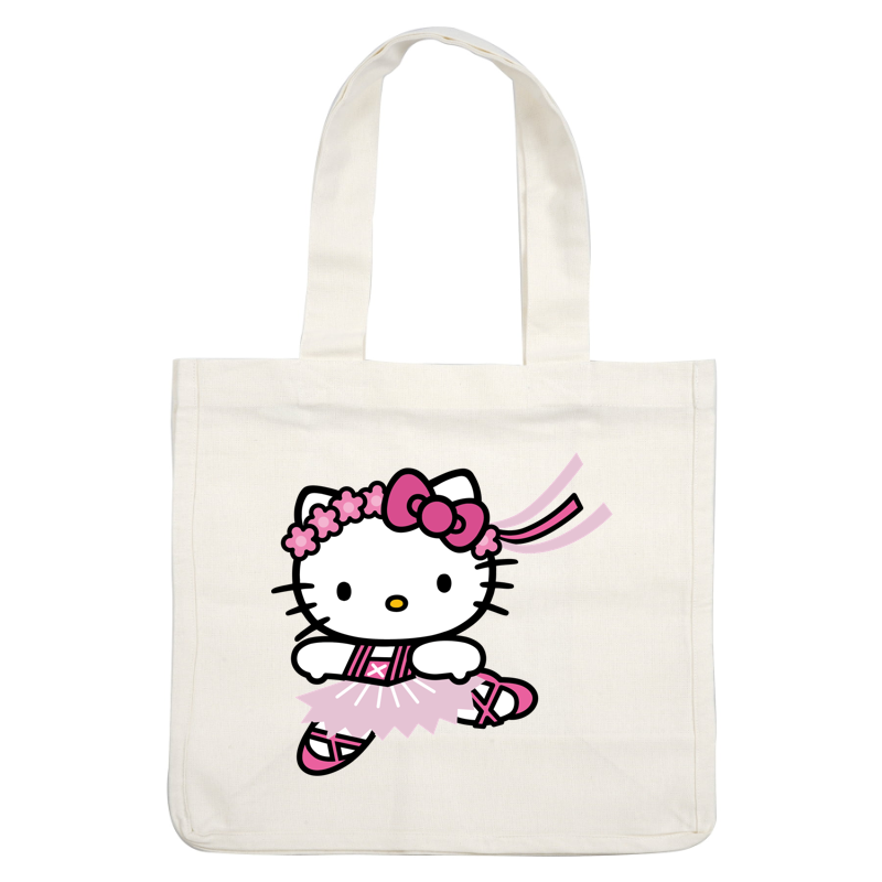 Meet a cheerful Hello Kitty in a pink ballet outfit, complete with a tulle skirt, ribbons, and a flower crown!DTF Transfers