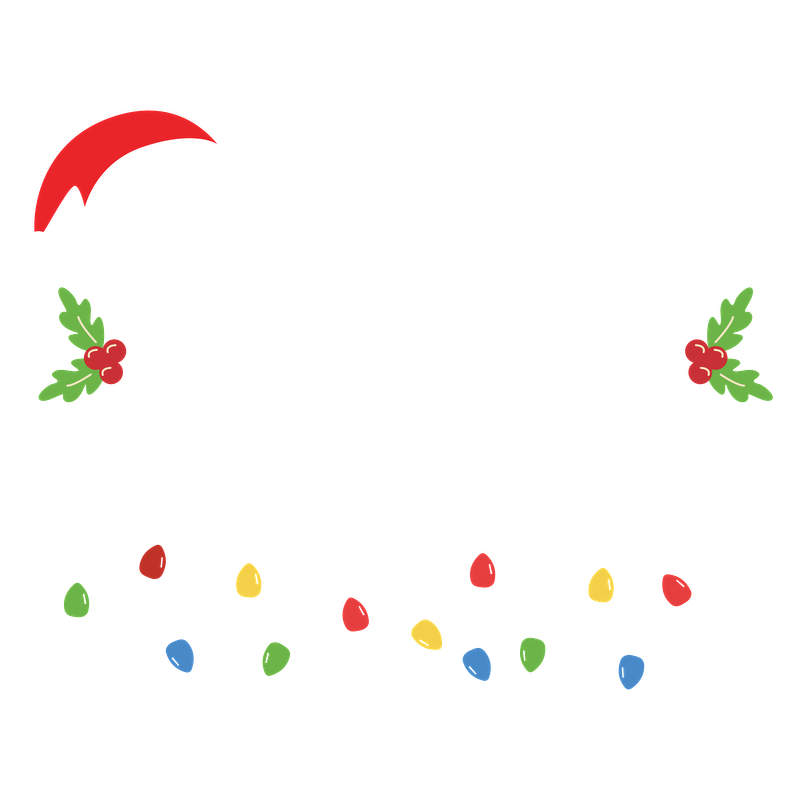 Bright and festive design featuring the phrase "Most Likely to Sing Christmas Songs," adorned with holiday lights and greenery.DTF Transfers dtf prints