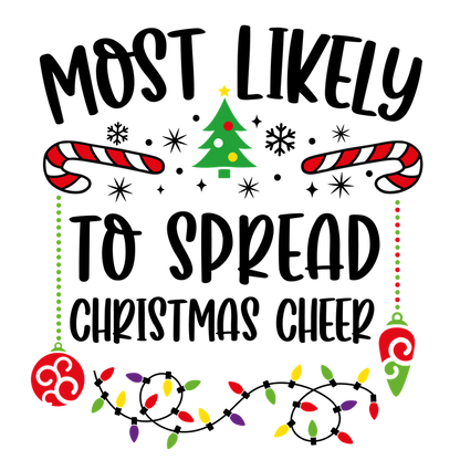 Celebrate the festive spirit with this playful holiday graphic featuring a Christmas tree, candy canes, and colorful ornaments!DTF Transfersdtf regular iron dtf prints