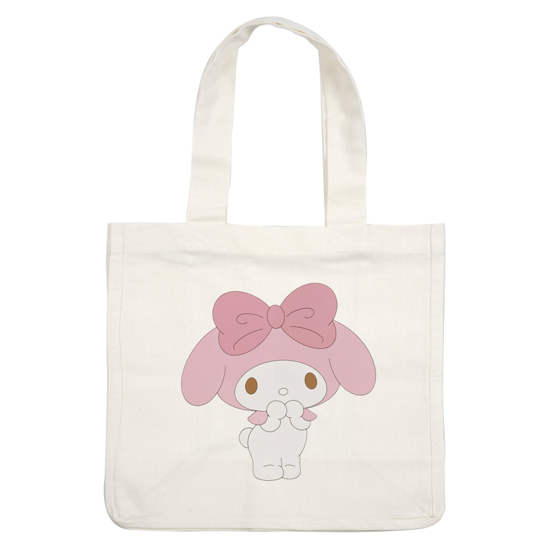 This adorable character features a white bunny with a large pink bow, exuding charm and cuteness.DTF Transfers