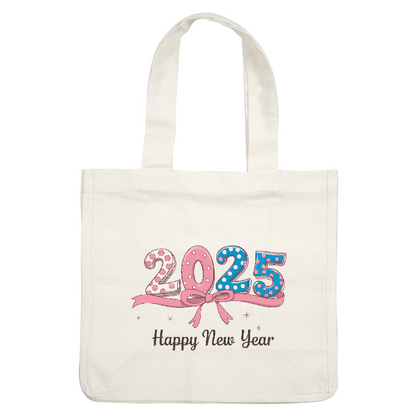 Celebrate the upcoming year with this cheerful 2025 design featuring colorful polka-dot numbers and a festive "Happy New Year" message!DTF Transfers