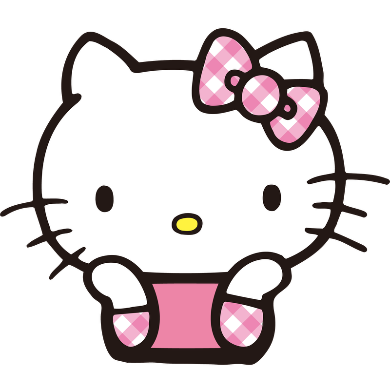 Meet Hello Kitty, the beloved character featuring a cute white cat with a pink bow and charmingly simple design!DTF Transfers