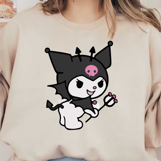 Meet this adorable cartoon character with bat wings, a skull-patterned hood, and a playful expression, perfect for fans of quirky design!DTF Transfers dtf transfers