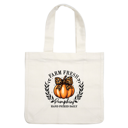 A charming orange pumpkin adorned with a stylish leopard print bow, perfect for festive fall decor.dtf regular iron