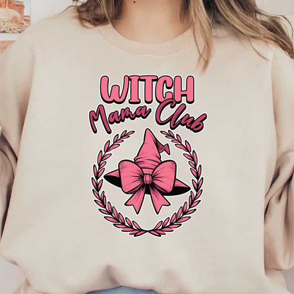 ¡Abrace su lado mágico con este divertido diseño de "Witch Mama Club" que incluye un lindo sombrero y lazo de bruja!