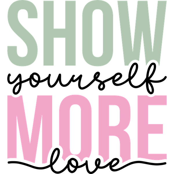 Un gráfico divertido que presenta las atrevidas palabras "SHOW MORE" en colores verde pastel y rosa.