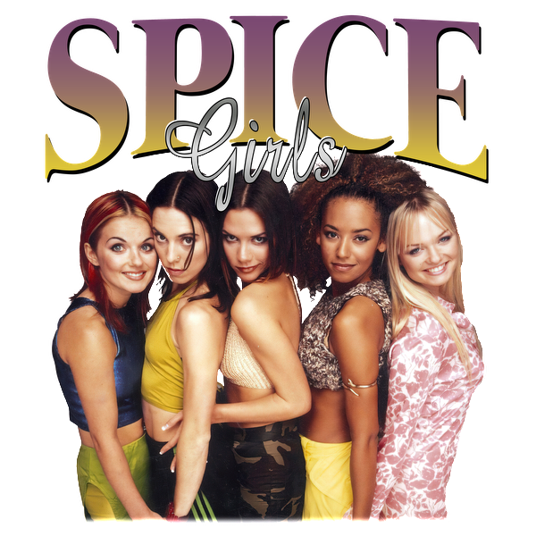 A nostalgic image of the Spice Girls showcasing their signature styles and vibrant personalities.DTF Transfersdtf regular iron