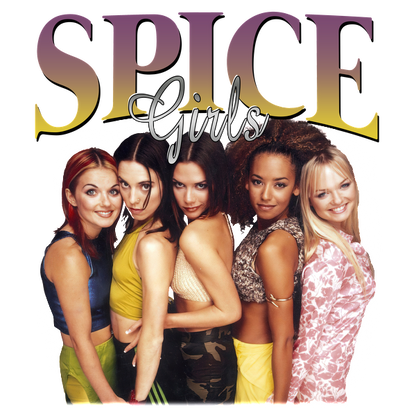 A nostalgic image of the Spice Girls showcasing their signature styles and vibrant personalities.DTF Transfersdtf regular iron