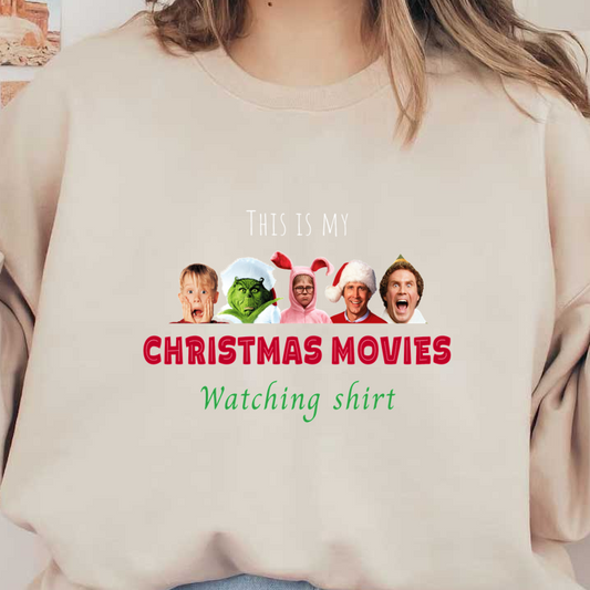 Celebrate the holiday spirit with this fun "Christmas Movies Watching Shirt," perfect for cozy movie nights!DTF Transfers dtf prints