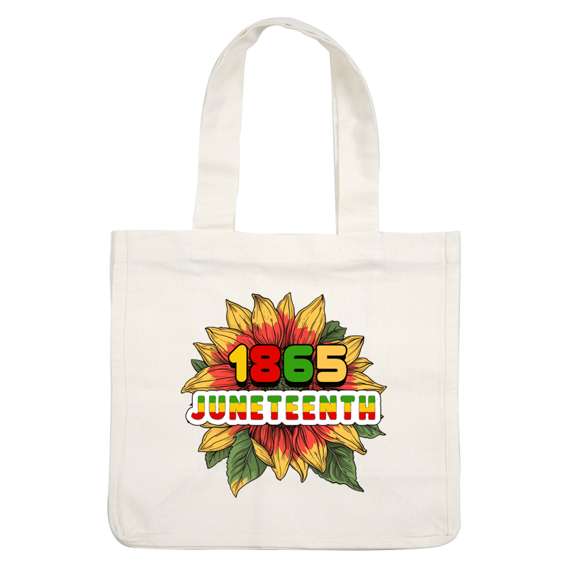 Celebrate Juneteenth with this vibrant design featuring "1865" and colorful sunflower graphics, symbolizing freedom and unity. dtf prints