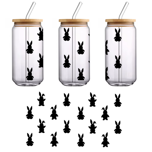 Una elegante silueta negra de una bicicleta, que muestra sus líneas elegantes y su diseño minimalista. Transferencias UV