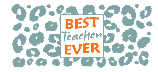 Celebre a su educador favorito con este vibrante diseño "El mejor maestro de todos los tiempos" que presenta un divertido fondo con estampado de leopardo. Transferencias UV