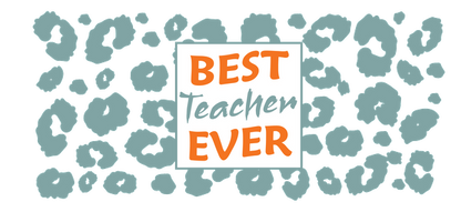 Celebre a su educador favorito con este vibrante diseño "El mejor maestro de todos los tiempos" que presenta un divertido fondo con estampado de leopardo. Transferencias UV