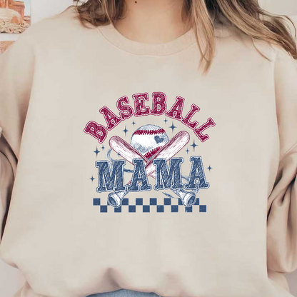 Celebrate your love for baseball with this fun "Baseball Mama" graphic design!DTF Transfers