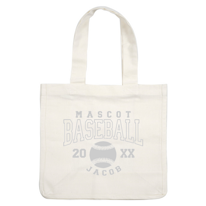 Personalized baseball-themed graphic featuring the name "Jacob," a baseball design, and the year "20XX."DTF Transfers heat press transfers