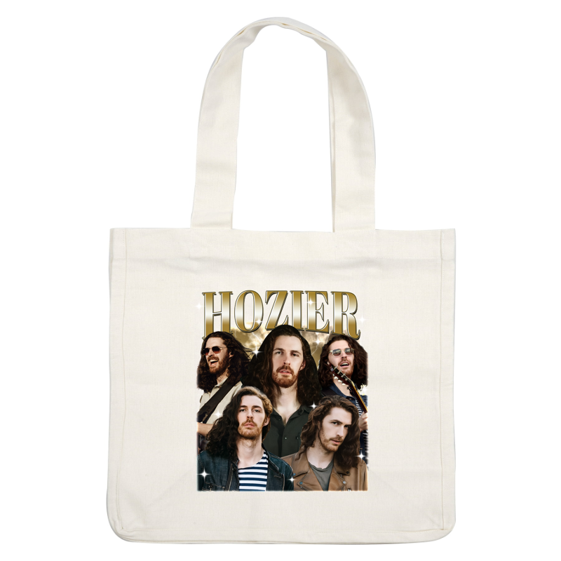 A vibrant collage of Hozier showcasing various looks and styles, highlighting his unique curly hair and musical presence.DTF Transfers dtf transfers