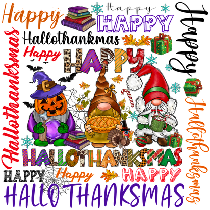 Celebrate the festive spirit with adorable gnomes and colorful greetings for Halloween, Thanksgiving, and Christmas!DTF Transfersdtf regular iron dtf prints