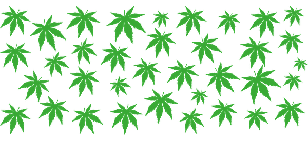 A vibrant collection of green leaves arranged in a lively pattern, capturing the essence of nature's beauty.UV Transfersdtf regular iron