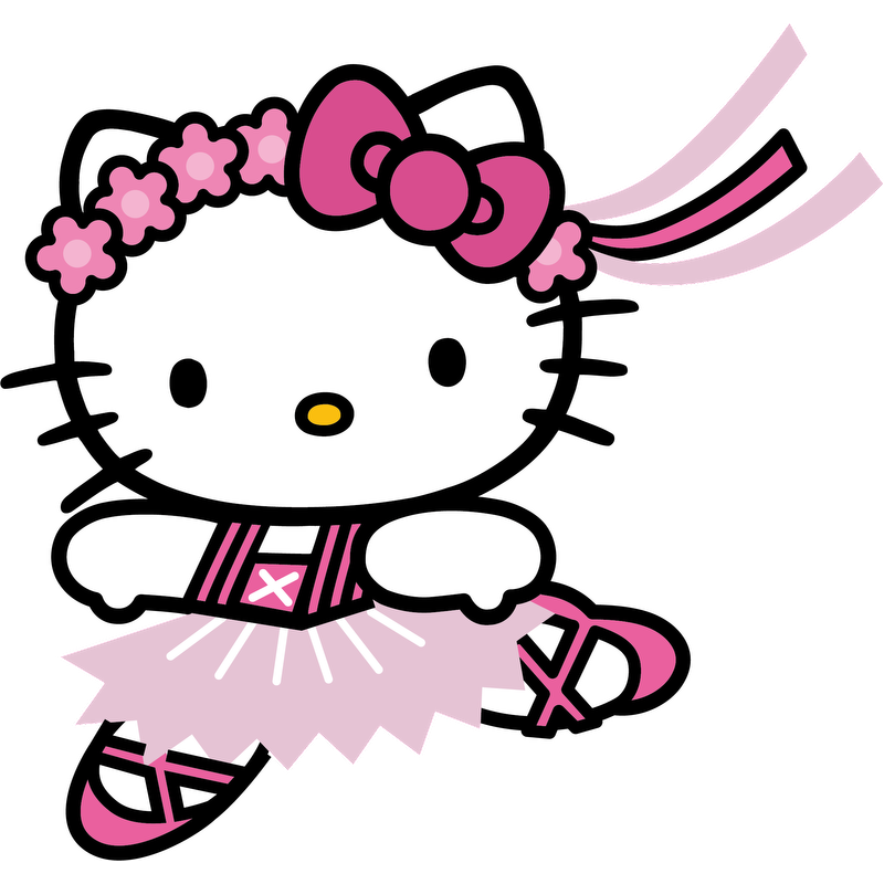 Meet a cheerful Hello Kitty in a pink ballet outfit, complete with a tulle skirt, ribbons, and a flower crown!DTF Transfers