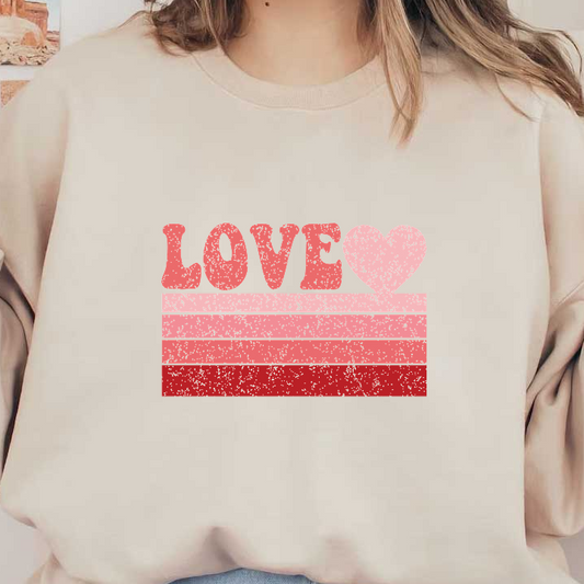 Celebrate love with this playful and colorful graphic featuring the word "LOVE" and a heart, perfect for Valentine's Day!DTF Transfers