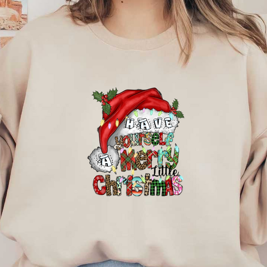 Celebrate the season with this festive design featuring a Santa hat and the cheerful message, "Have Yourself a Merry Christmas."DTF Transfers dtf prints