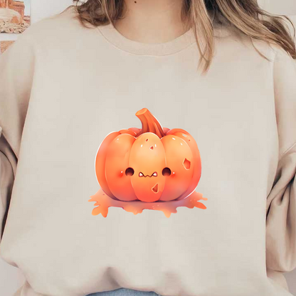 ¡Un lindo personaje de calabaza de dibujos animados con una expresión divertida y un diseño divertido, perfecto para el arte con temática de otoño!