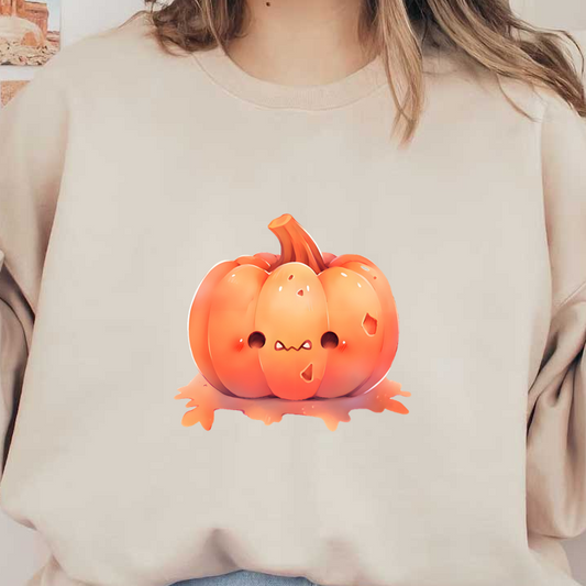 ¡Un lindo personaje de calabaza de dibujos animados con una expresión divertida y un diseño divertido, perfecto para el arte con temática de otoño!