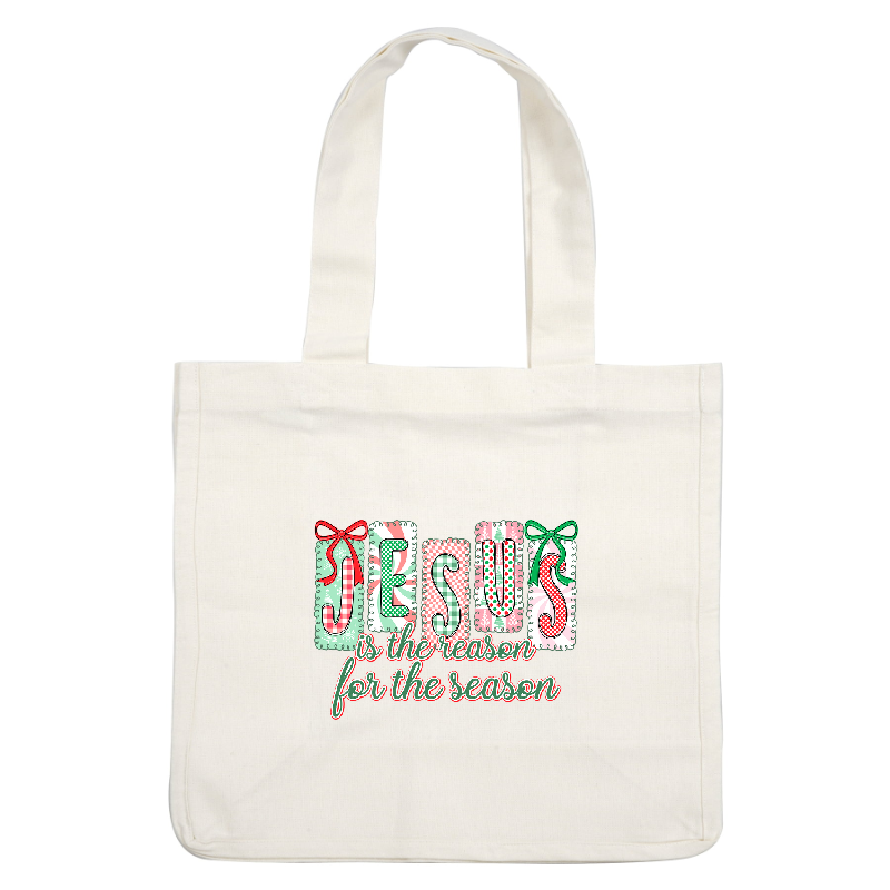 Colorful holiday design featuring the phrase "Jesus is the reason for the season."DTF Transfers