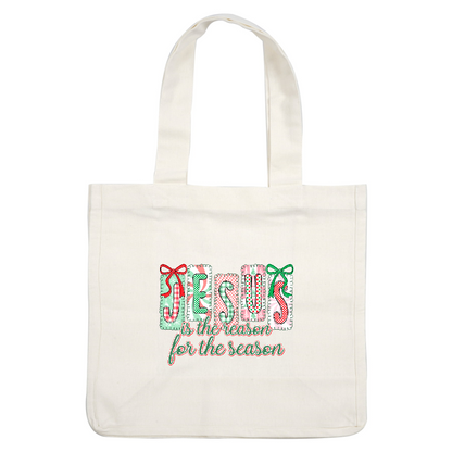 Colorful holiday design featuring the phrase "Jesus is the reason for the season."DTF Transfers