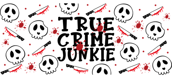 A playful, spooky pattern featuring red splashes, drips, and black elements, perfect for Halloween-themed decorations or apparel.UV Transfersdtf regular iron