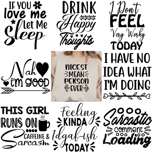 Fun graphic sweatshirt saying "Nicest mean person ever."DTF Transfers