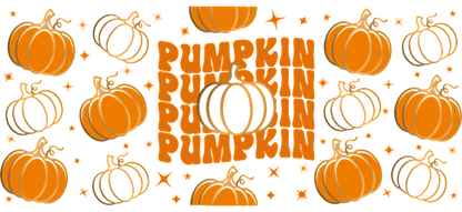 A fun, festive design featuring vibrant orange pumpkins and playful text, perfect for celebrating autumn and Halloween!UV Transfersdtf regular iron