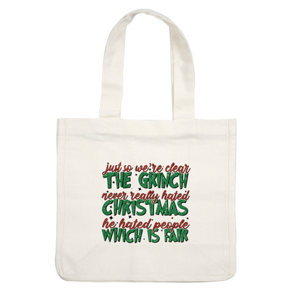 A festive design featuring a humorous take on The Grinch's feelings towards Christmas and people, with vibrant green and red lettering.DTF Transfersdtf regular iron dtf transfers