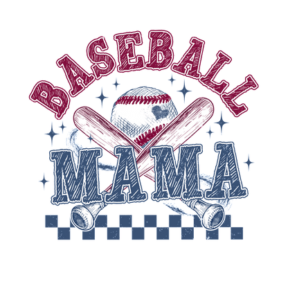 Celebrate your love for baseball with this fun "Baseball Mama" graphic design!DTF Transfers