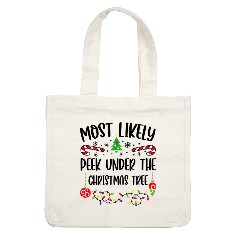 A festive illustration featuring a Christmas tree, candy canes, and colorful ornaments, capturing the joyful spirit of the holiday season.DTF Transfersdtf regular iron dtf transfers