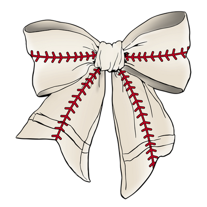 A charming cream-colored bow with red stitching, perfect for adding a playful touch to any outfit or accessory.dtf regular iron