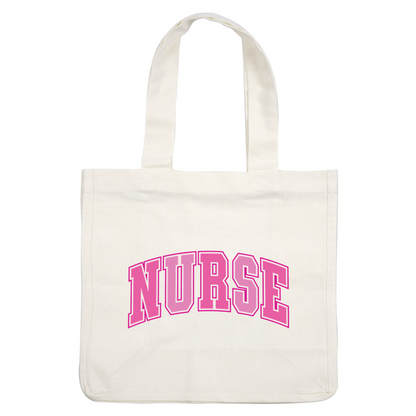 A vibrant pink "NURSE" graphic featuring bold letters, perfect for celebrating the nursing profession and showing appreciation.DTF Transfers