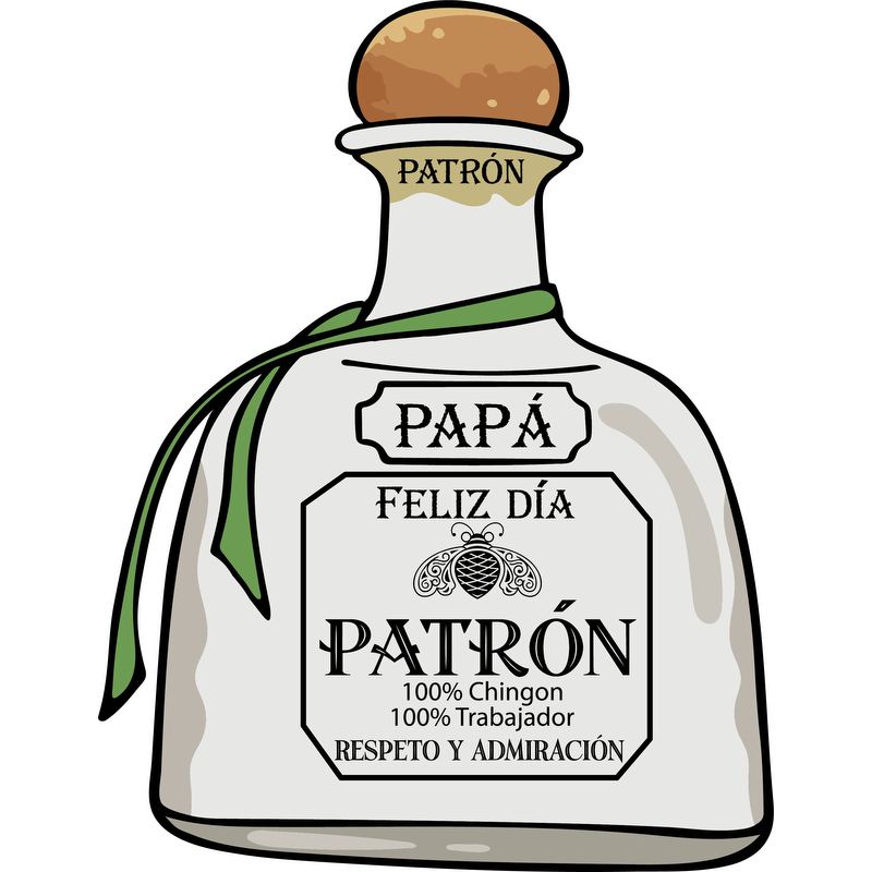 Celebrate Father's Day with this festive Patron bottle design, featuring a heartfelt message of respect and admiration.DTF Transfers heat press transfers