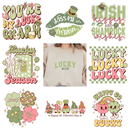 Lucky Vibes Lucky Rainbow Lucky Kiss kisses, different designs of Lucky.DTF Transfers