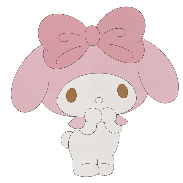 This adorable character features a white bunny with a large pink bow, exuding charm and cuteness.DTF Transfers