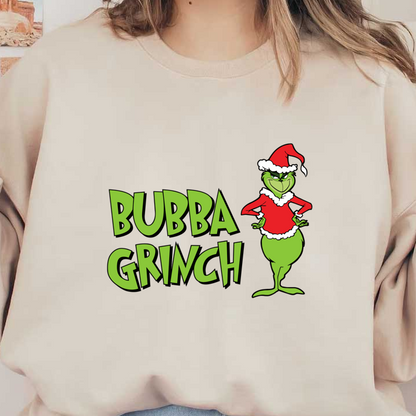 Celebrate the holidays with the Bubba Grinch, a playful twist on a classic character, dressed in festive red and white!DTF Transfersdtf regular irondtf regular iron