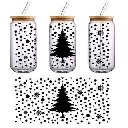 A quirky, minimalistic black cat silhouette perfect for playful decor or designs featuring adorable feline charm.UV Transfers dtf prints