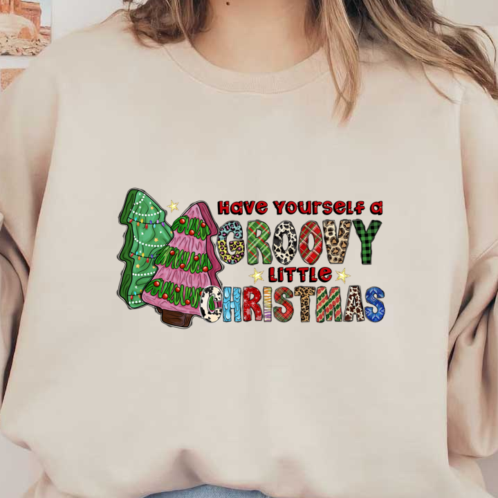 Celebrate the festive spirit with this vibrant and playful "Have Yourself a Groovy Little Christmas" design featuring colorful Christmas trees!DTF Transfers dtf prints