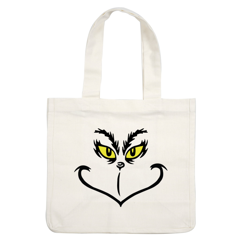 A playful black cat face with striking yellow eyes and a heart-shaped outline, perfect for cat lovers!DTF Transfers heat press transfersdtf regular iron